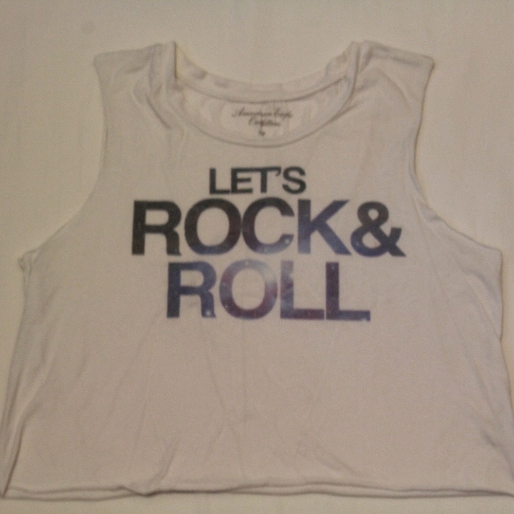 "Let's Rock & Roll" - American Eagle Crop Top